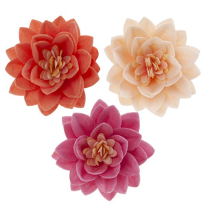 [08041064] + FLEUR LOTUS ORANGE&CREME&ROSE 7CM   AZYME  15 PCES