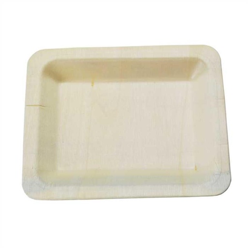 [44104108] ASSIETTE RECTANGULAIRE EN BOIS NATUREL  25PCES 26.5X21.5CM
