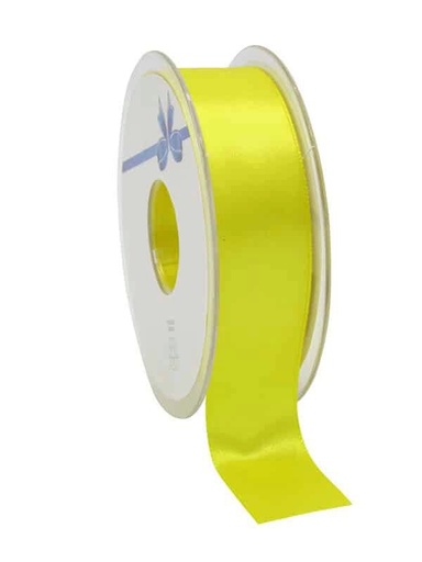 [70410056] RUBAN DOUBLE FACE SATIN JAUNE 25MM X 25M