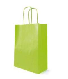 [41603097] GREEN KRAFT PAPER BAG 35X14 HT 44CM 50 PCES