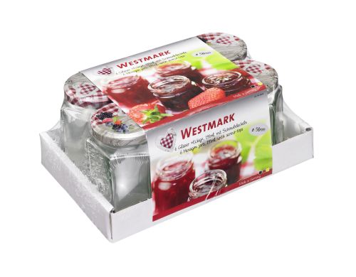 [56000581] SET VAN 6 JAM POTJES 191ML IN GLAS 58MM WESTMARK