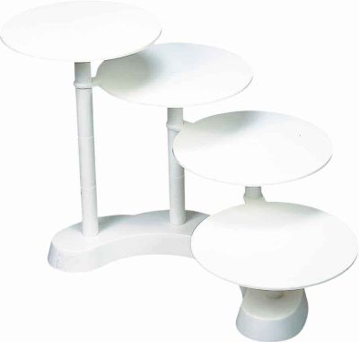 [08039211] 30073 PRESENTOIR PLASTIQUE PCES MONTEE 4 ETAGES28CM H45CM