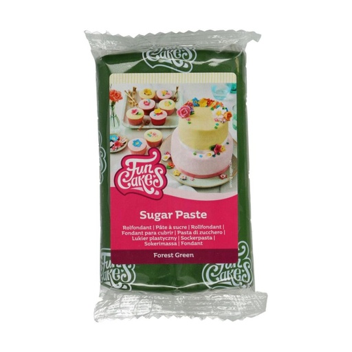 [70407362] FUNCAKES DARK GREEN SUGAR PASTE 250GR