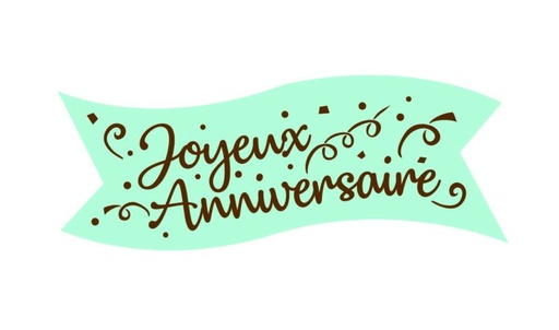 [08050274] BANDEROLE AZYME BLEUE JOYEUX ANNIVERSAIRE 94X30MM24 PCES