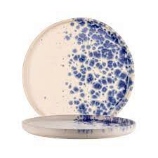 [60251717] LE COQ PHOBOS WHITE BLUE DOTS PLATE 26.5XH2CM STONEWARE - LPHO019BB003265