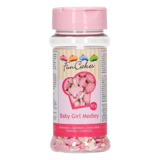 [08053217] FUNCAKES MIX DECORATION EN SUCRE BEBE FILLE 50GR