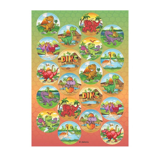 [08041920] MINI DINOSAURUS WAFER SCHIJF Ø 34MM 20 STUKS