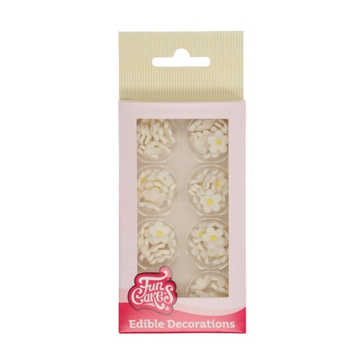 [08053768] FUNCAKES MINI FLEURS EN SUCRE BLANCHESØ1,4CM 64PCES