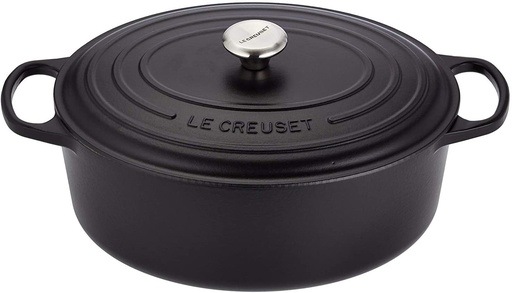 [54910423] LE CREUSET OVAL COCOTTE 35CM BLACK 7.5L 8P SIGNATURE