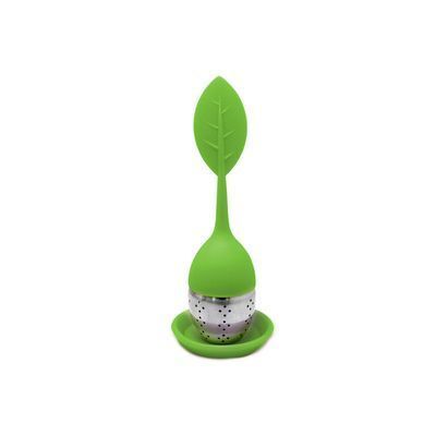 [57658844] NERTHUS STAINLESS STEEL/SILICONE LEAF TEA BALL