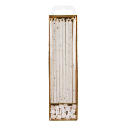 [08053807] PME BOUGIE BLANCHE PAILLETEE 18CM 16 PCES