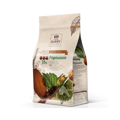 [03070523] BARRY CHM-Q35PAP-E1-U68 PAPOUASIE MELK CALLETS 66%  KARTON VAN 6 ZAKKEN X 1KG = KG
