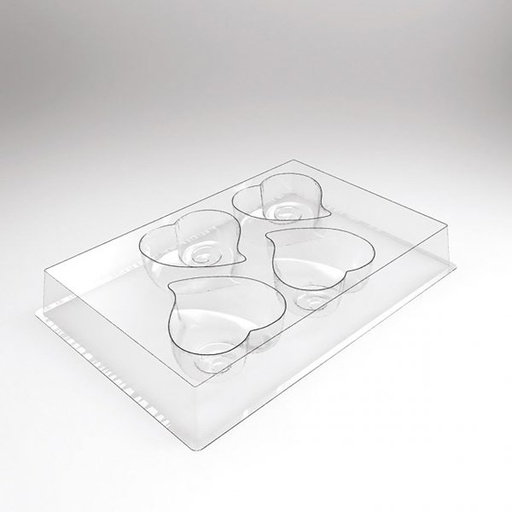 [08057618] 070515 PCB INDIVIDUAL DESSERT MOULDS HEART SPIRAL 120 P 8.4X8 CM P. 3.3 CM 30PCES ***s/cd***