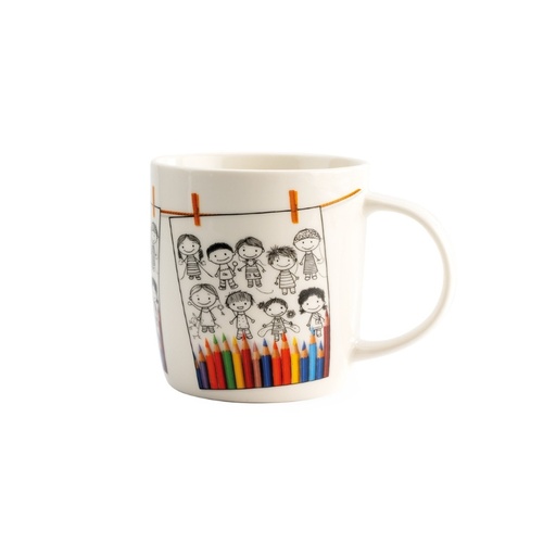 [61700535] MUG SCOLAIRE CRAYONS Ø8,5CM H9CM