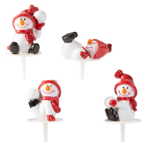 [08030890] 1015068 RED SNOWMAN FIGURINES 4CM 64PCS