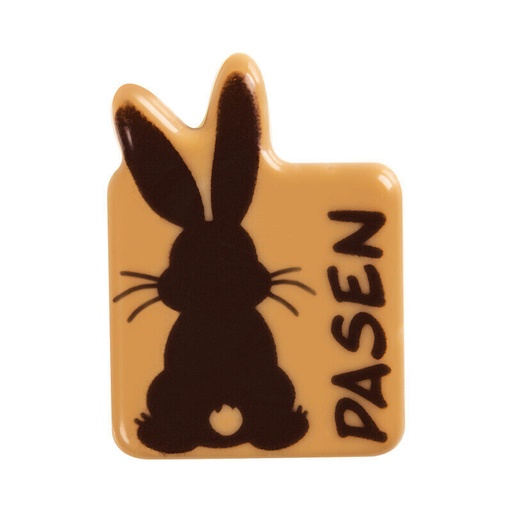[08053878] 2069473 PASEN RABBIT BACK BLOCK 35X25MM CHOCOLATE CARAMEL 120 PCES ***ON ORDER***