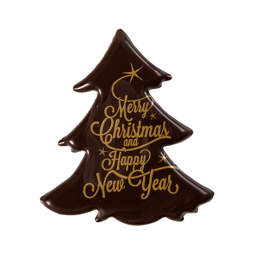 [08082150] 2015406 MERRY CHRISTMAS & HAPPY NEW YEAR PURE CHOCOLADEBOOM PLAAT 60 STUKS