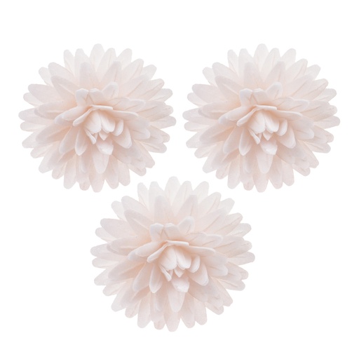[08041088] WHITE WAFER POMPOMS Ø 4.5CM 12PCS