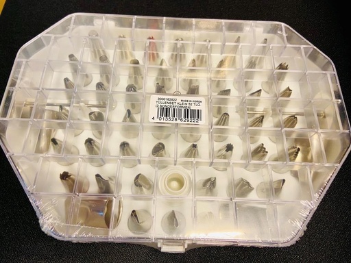 [60250829] SET OF 55 ASSORTED STAINLESS STEEL TIPS, SMALL MODELS