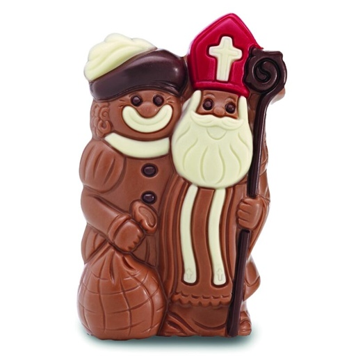 [15030454] CHOCOLADE SINTERKLAAS MET ZWARTE PIET 10.6CM 12 X 75 GR