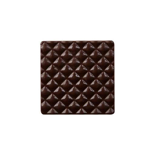 [08054643]  2015638 MINI SQUARE LOG END WITH DARK CHOCOLATE RELIEF 5X5CM 75PCS