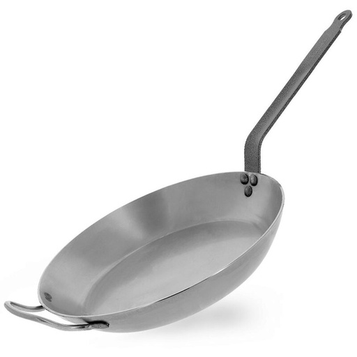 [57659296] DE BUYER INDU CARBON STEEL PAN 40CM LYON CUT WITH HANDLE