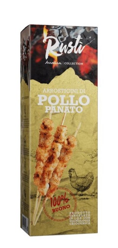 [06100939] RUSTI ARROSTICINI BREADED CHICKEN * 12 * PIECES X 25GR