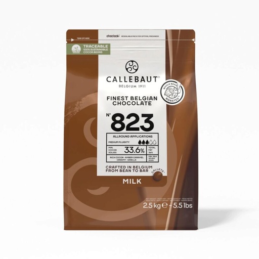 [03070178] CALLEBAUT 823-E4-U71 WITH MILK 34% IN CALLETS 2.5KG