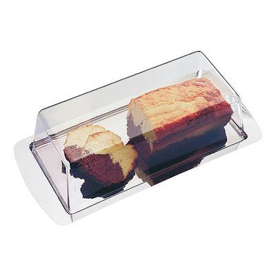 [57660511] STAINLESS STEEL CAKE TRAY 18/0-34X16.5CM WITH/TRANSPARENT BELL