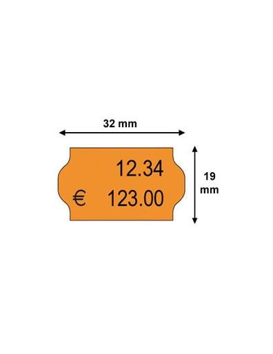 [60180067] ETIQUETTE BLITZ ORANGE FLUO 32X19MM POUR BLITZ L17BOITE DE 30 ROULEAUX DE 1000 ETIQUETTES