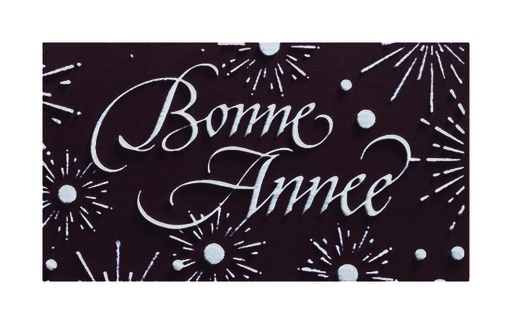 [08058045] 088025 PCB RECTANGLES CN WITH RELIEF BONNE ANNÉE 5X2.8CM 72PCS ***S/CDE***