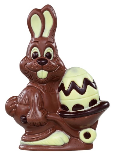 [13030337] CREUX LAPIN POUSSETTE GARNI LAIT FONCÉ DELUXE 21CM 4 X 150GR