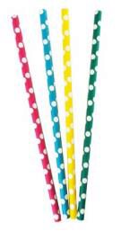 [53533103] PAILLE CARTON POIS COLORÉE 240X8MMPAQUET DE 100 PC