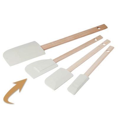 [57659394] RUBBER SPATULA 28X5.8CM 1/2 MOON WOOD HANDLE - 10LP3