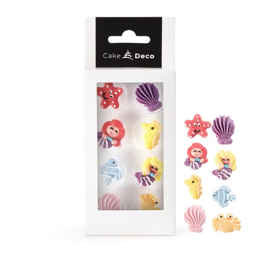 [08054167] *FF*1039305 DECORATION SIRENE 2D EN SUCRE Ø 25MM 8 PCES