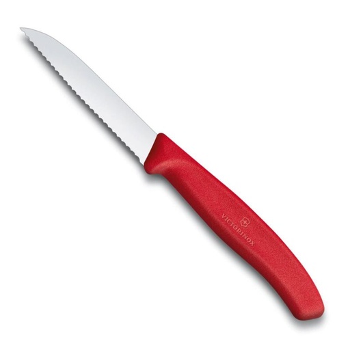 [60251121] VICTORINOX PARING KNIFE SERRATED 8CM RED