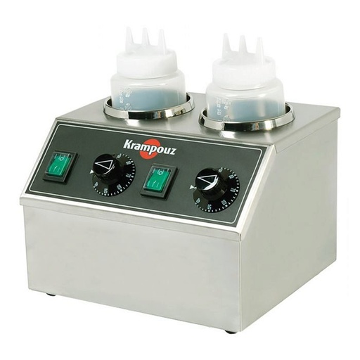 [52701070] KRAMPOUZ CHOCOLADEVERWARMER DUBBEL 2 UITEINDEN. 1 L  2 THERMOSTAATEN 0-90°  220-240 V
