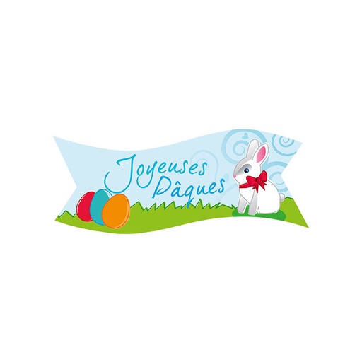 [08034961] 1069659 JOYEUSES PAQUES BANDEROLE AZYME  90X40MM 24PC