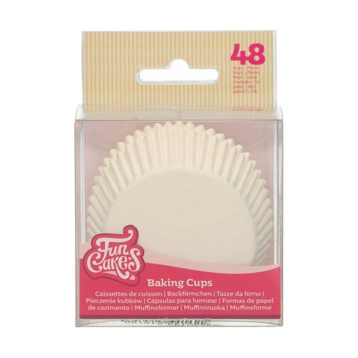 [70407307] FUNCAKES WHITE CUPCAKE CASE 48 PCES