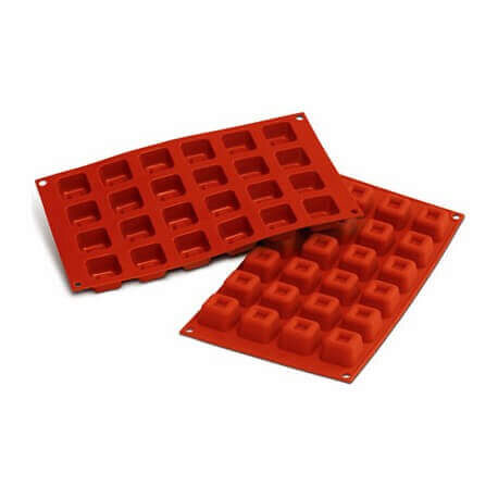 [57663834] SILIKOMART SF080 MOLD 24 SMALL SQUARE SAVARARINS 35X35 HT 21.5MM 16ML NON-STICK GN1/3 -50° TO 250
