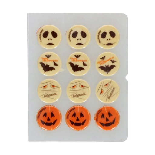 [08053655] FUNCAKES HALLOWEEN PLAAT 38MM CHOCOLADE 12 STUKS