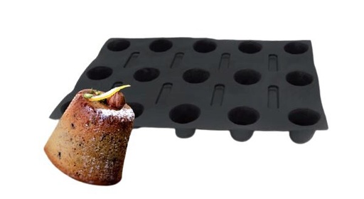 [70408363] FP-01098 FLEXIPAN® ORIGINE DARIOLES 60X40CM 15EMP Ø6,5/4,2CM H5,5CM VOL 128ML