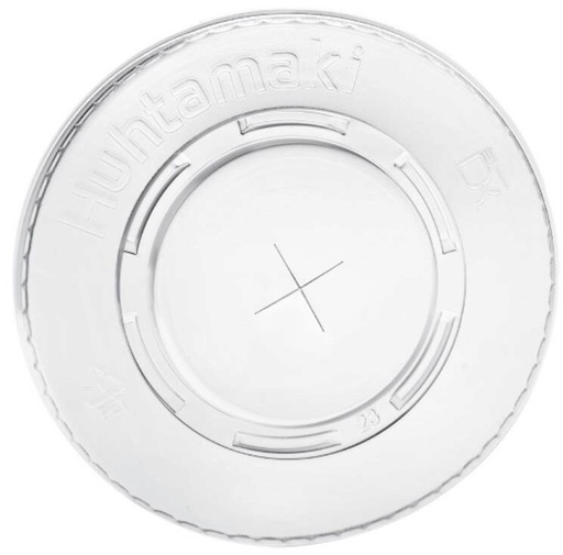 [25101150] PET TRANSP PLATTE DEKSEL DIAM 95MM MET GAT VERPAKKING VAN 100 STUKS