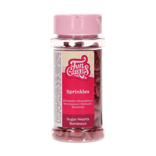 [70407272] FUNCAKES KLEINE BORDEAUX HARTJES IN SUIKER 80GR