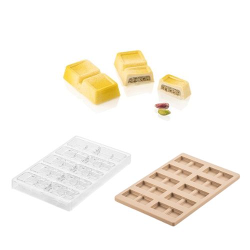 [51661552] SILIKOMART PRALINE VORM TRITAN CH022 KIT BLOCCO B 7,5X3,8XH1,6CM + ICH022 SILICONEN VORM