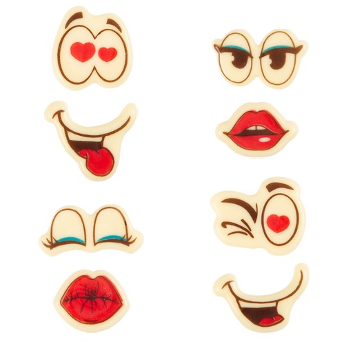 [08054573] 2068099 FUNNY FACE BLOCK 35X30MM CHOCOLATE 80 PCES ***S/CD***