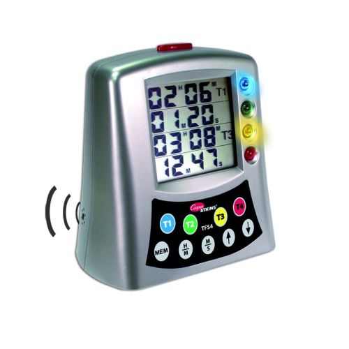 [55072176] COOPER DIGITALE TIMER ZILVERGRIJS "4 IN 1" 4 TIJDEN - 4 GELUIDEN - 4 INDICATORLAMPJES