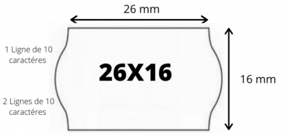 [60180069]  BLITZ WIT ETIKET 26X16MM R " VOOR BLITZ C20 DOOS VAN 36 ROLLEN VAN 1000 ETIKETTEN