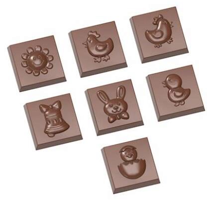 [70409399] MOULE À CHOCOLAT CARAQUE DE PÂQUES 7 FIG. CW1641 3X7 -- 9GR