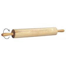 [50801138] BEECHWOOD DOUGH ROLLER 45CM DIAM 7CM WITH HANDLES